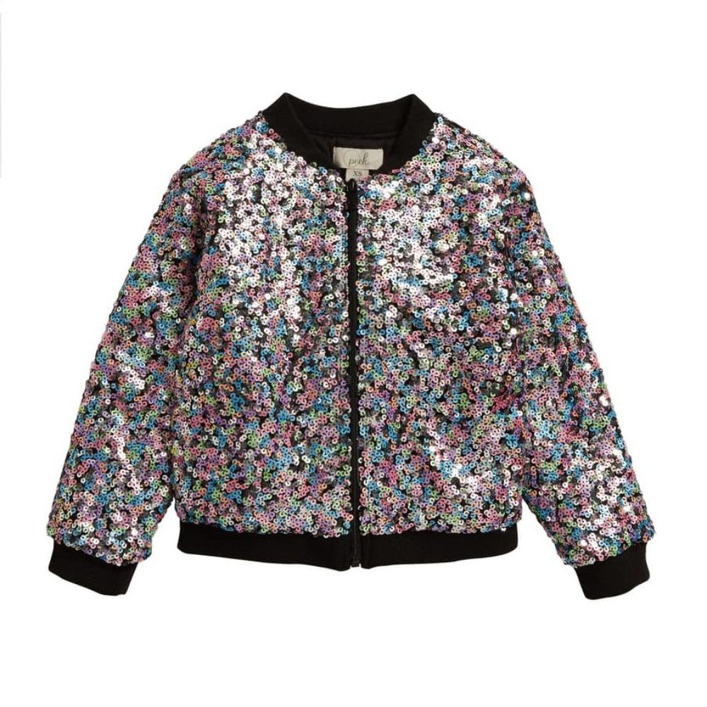 Girls Sequin Bomber Jacket NWT